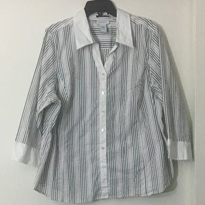 Avenue brand stripe botton down blouse